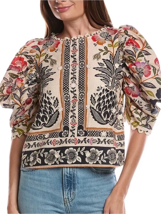 FARM Rio Tops - NWT FARM Rio Romantic Garden Blouse Women’s Size Medium